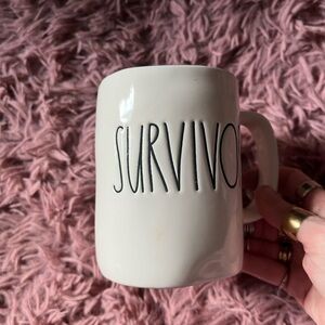 Rae Dunn White Dining Mug Minimalist Design- Survivor